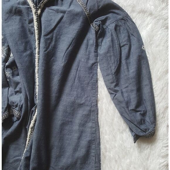 Art Class Girls Chambray Denim Embroidered Long Sleeve Dress Size Large 10 12 - Picture 3 of 7